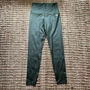 Running Bare High-Waist Tight Olive Green Shimmer